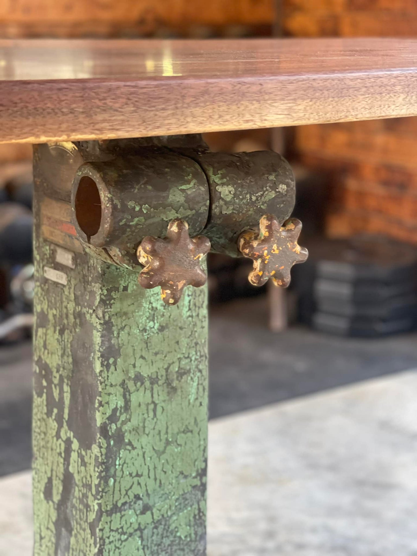 Vintage Pedestal Grinder Stand Pub Table
