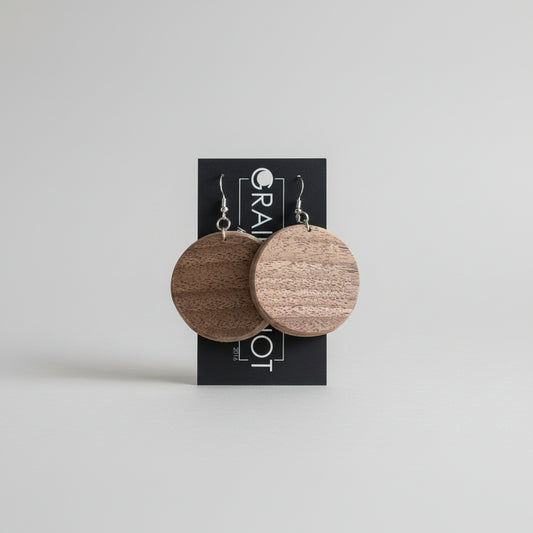 Walnut Circle Earrings