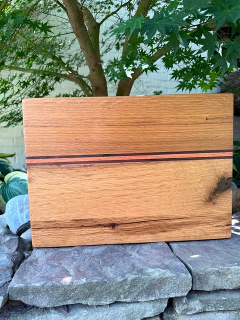 Oak Cutting Board with Pinstripes