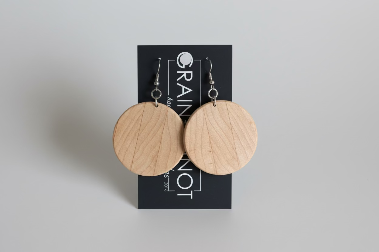 Maple Round Earrings