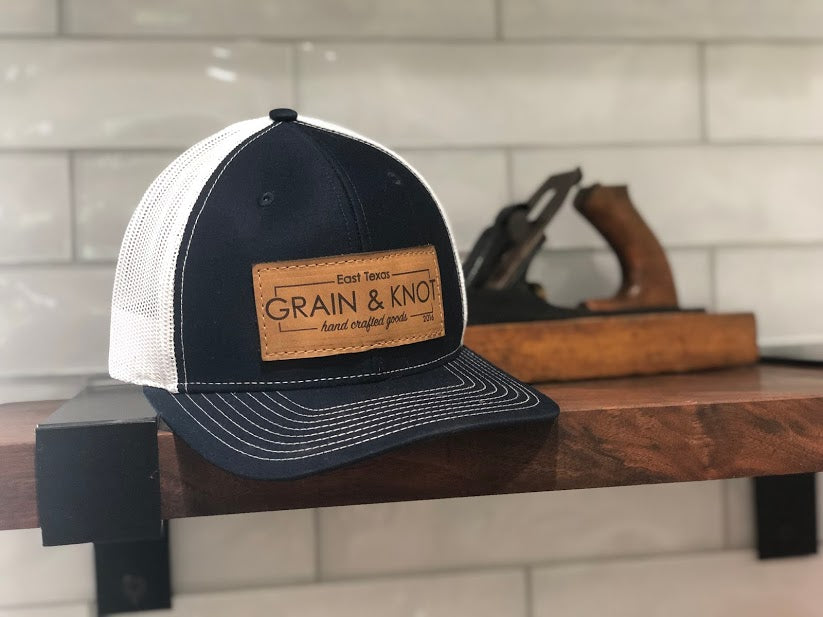 Navy Hat with White Mesh