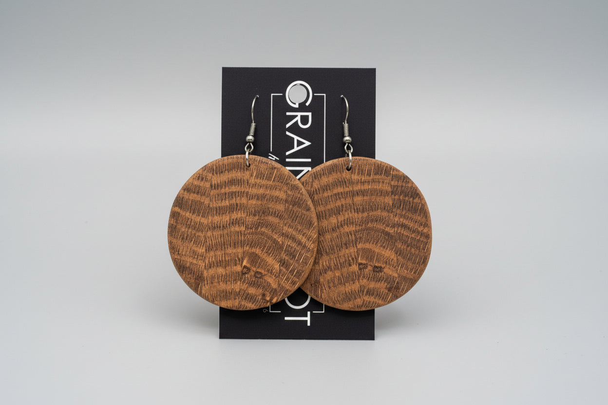 Oak Round Earrings
